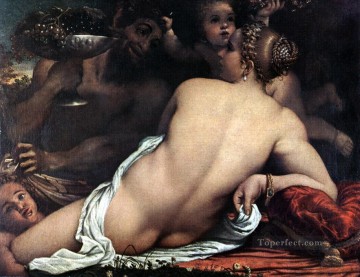  Cupid Canvas - Venus with a Satyr and Cupids Annibale Carracci nude